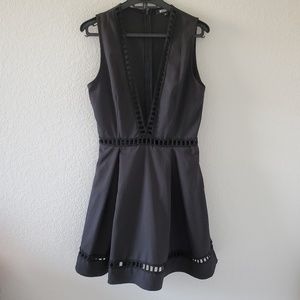 Missguided laser cut sleeveless black dress